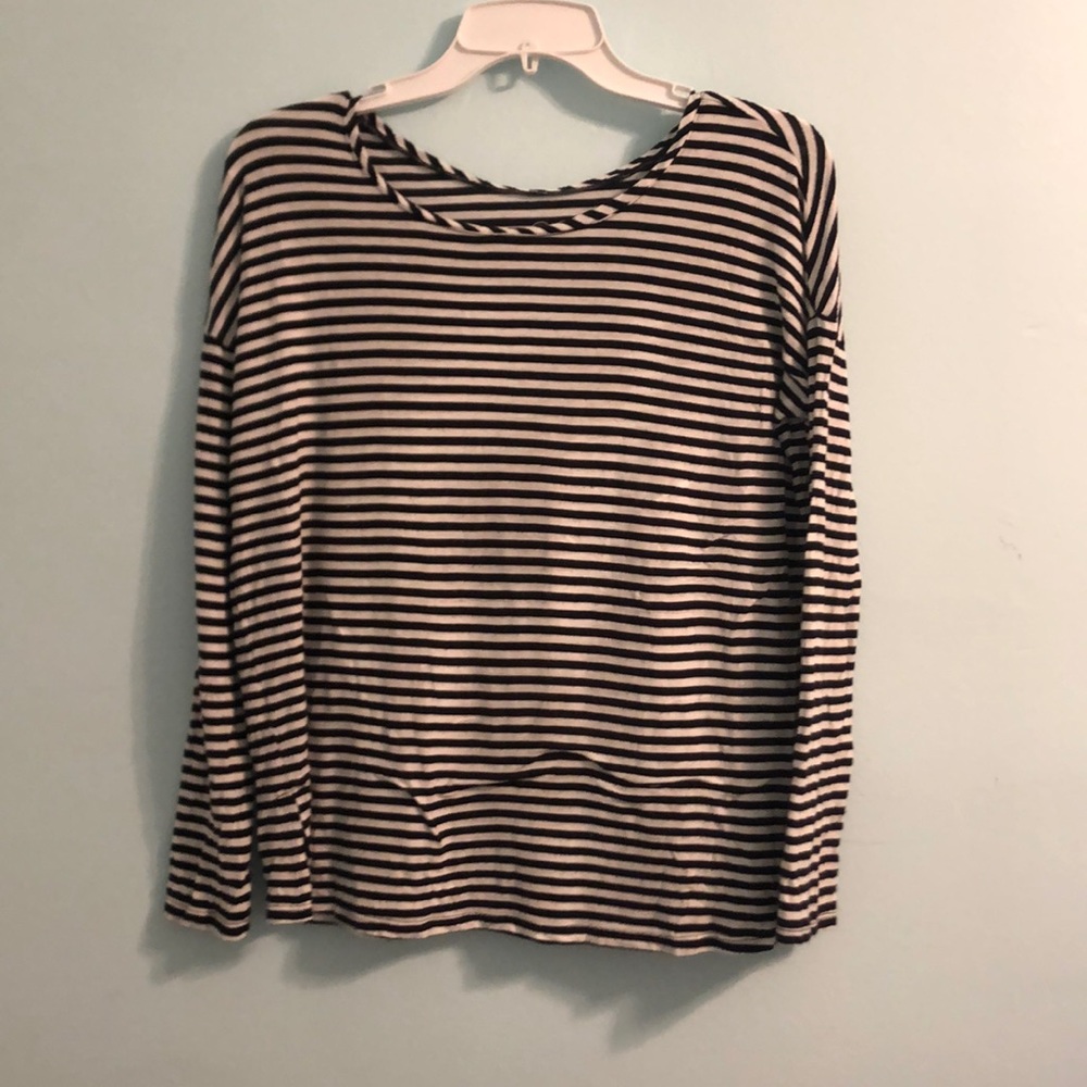 black and white striped long sleeve